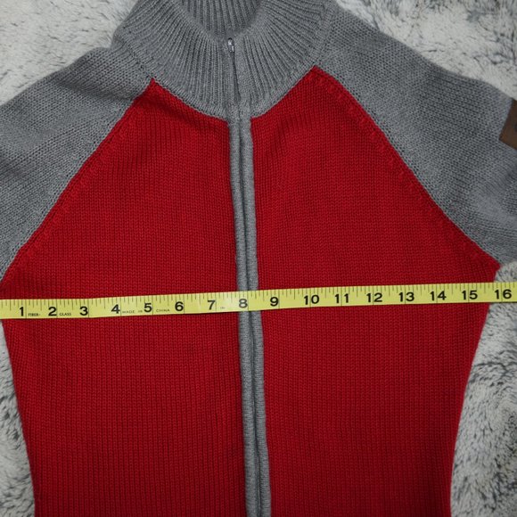 NEW WITH TAG SKI-DO WOMEN SWEATER WARM SLIM FIT POCKETS RED/GREY KNIT, S… - Picture 7 of 11